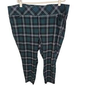 Torrid Pants Pixie Pants High Waisted Pants Plaid Pants Women 4R Green Plus Size